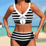 Maya | Juostuotas bikini su aukštu liemeniu