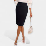Renata - Aukšto Juosmens Midi Sijonas