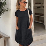 Smiltė - Elegantiška kasdienė lininė suknelė
