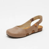 Viltė - Kasdieniai Moteriški Plokšti Slingback Sandalai su Uždara Nosimi
