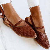 Ieva - Boho stiliaus ortopediniai moteriški sandalai su pintu nosimi ir slingback dirželiu