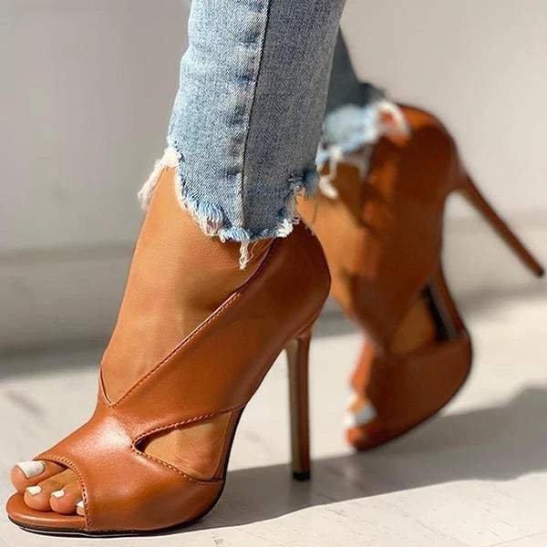 Vaiva - Moteriški elegantiški ortopediniai sandalai su peep toe ir stiletto kulnu