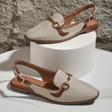 Dovilė - Stilingi Ortopediniai Moteriški Sandalai su Slingback Dirželiu ir Auksine Sagtele