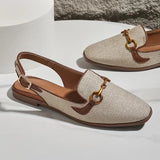 Dovilė - Stilingi Ortopediniai Moteriški Sandalai su Slingback Dirželiu ir Auksine Sagtele