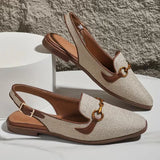 Dovilė - Stilingi Ortopediniai Moteriški Sandalai su Slingback Dirželiu ir Auksine Sagtele