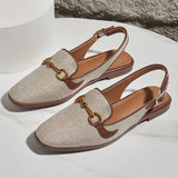 Dovilė - Stilingi Ortopediniai Moteriški Sandalai su Slingback Dirželiu ir Auksine Sagtele
