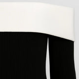 Živilė - Elegantiška Maxi Suknelė Moterims su Off-Shoulder Dekolte ir Ilgomis Rankovėmis