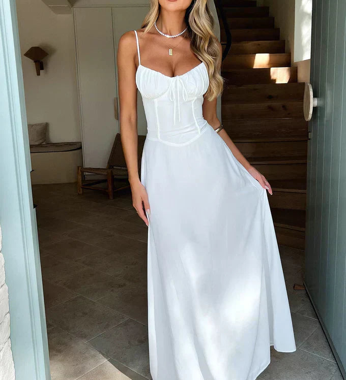 Gabija - Stilinga Vestuvinė Suknelė Moterims su Bustier ir Plonomis Petnešėlėmis