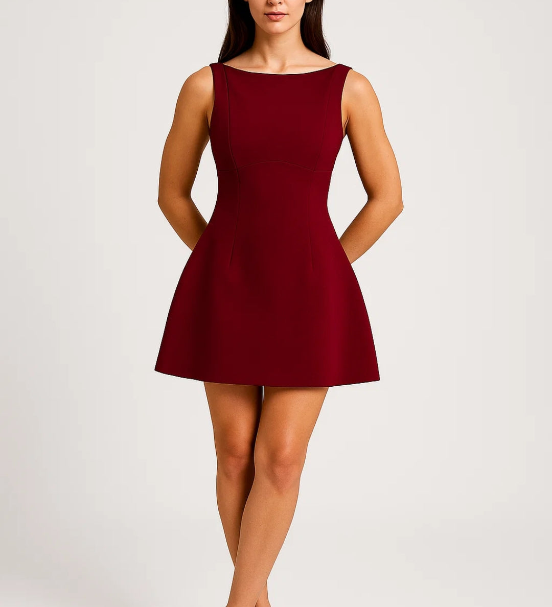 Žibutė - Elegantiška Be Rankovių A-linijos Mini Suknelė Moterims