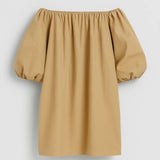 Milena - Vasaros Mini Suknelė Moterims Off-Shoulder su Platėjančiomis Rankovėmis