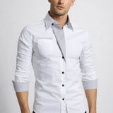 Aistis - Išskirtinės Kolekcijos Vyriški Prigludę Marškiniai su Kontrastingais Akcentais