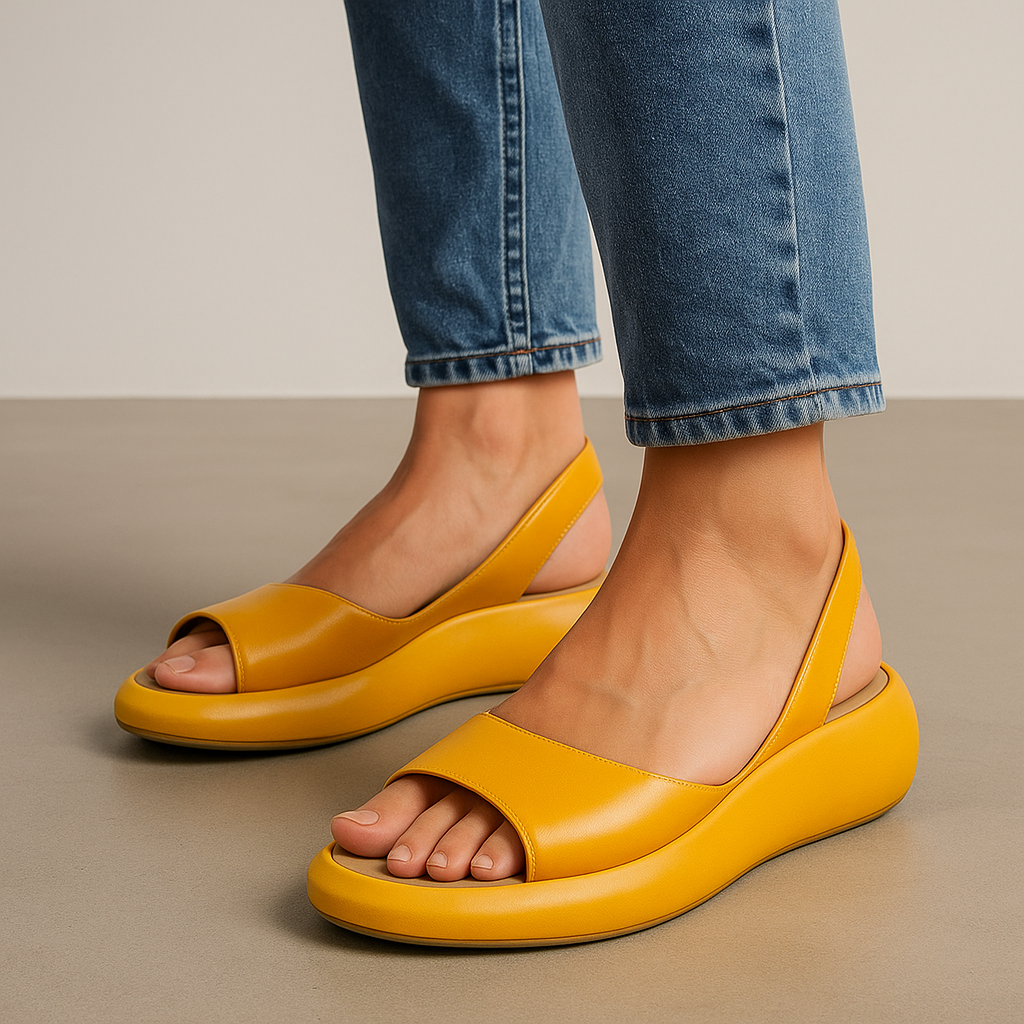 Rasa - Šiuolaikiniai ortopediniai moteriški sandalai su plačia juosta ir slingback dirželiu