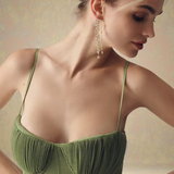 Simona - Elegantiška Vestuvių Svečio Suknelė Moterims su Bustier ir Klostuotu Sijonu
