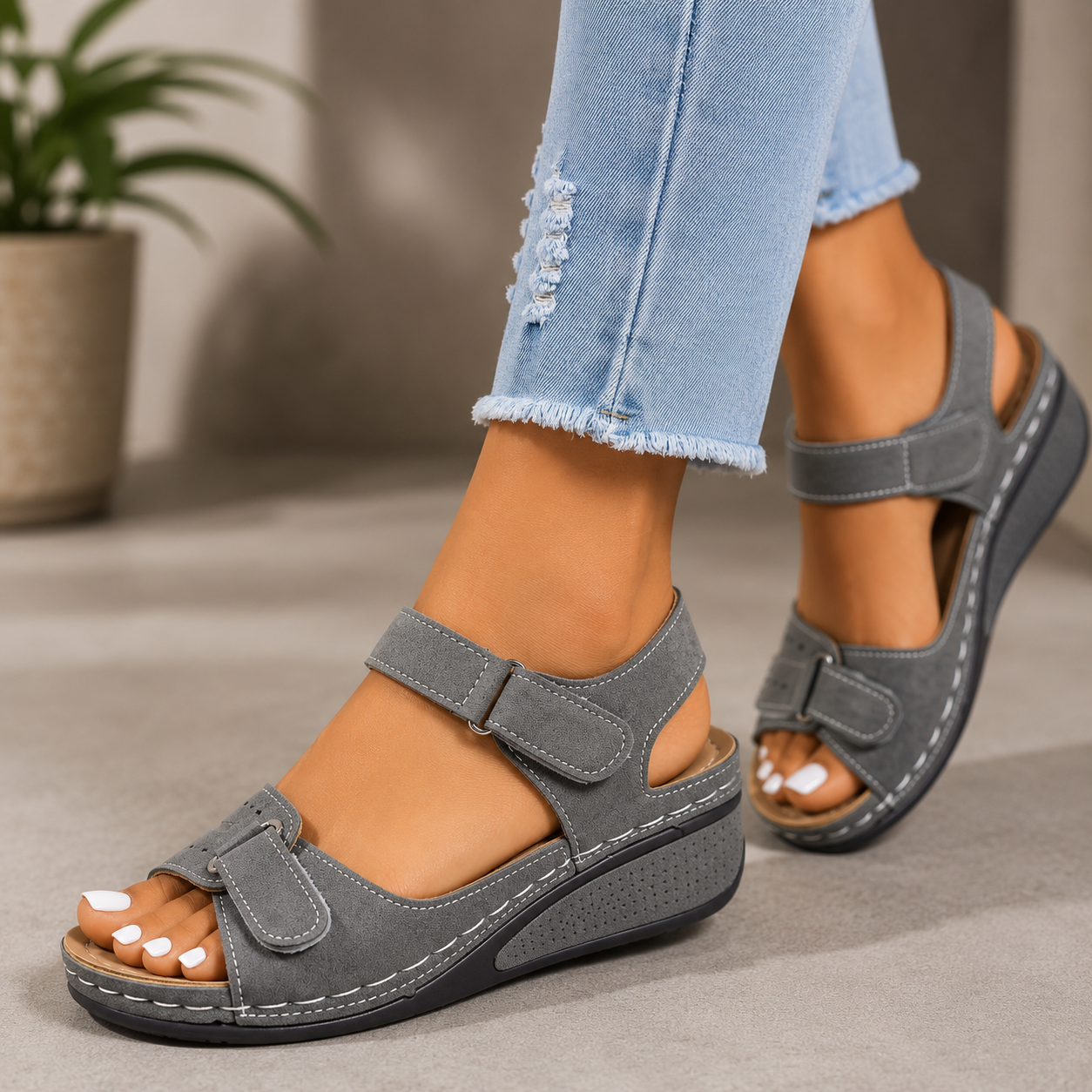 Aura – Patogios ortopedinės moteriškos basutės su platforma