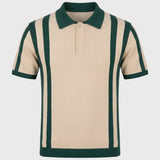 Danas - Vyriški Dryžuoti Polo Marškinėliai su Trumpomis Rankovėmis, Retro Stilius